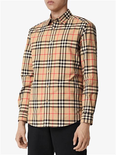 burberry check cotton poplin shirt.